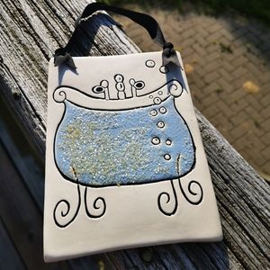 Handmade Pottery Wall Plaque Bathtub